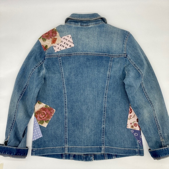 NWT Chico's Patchwork Indigo Denim Jean Jacket - Picture 6 of 7